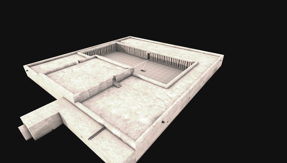 Menkaure Pyramid Complex model: Site: Giza; View: Menkaure Valley Temple (model)